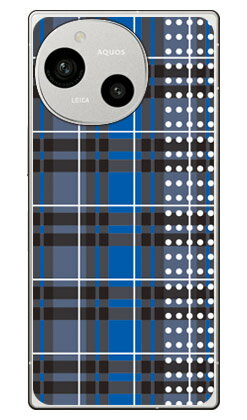 乐天商城 - チェックドット ブルー AQUOS R9 SH-51E A401SH SH-M28 (ソフトTPU) SECOND SKIN ケース カバー スマホケース 送料無料 耐衝撃 プリント 保護 衝撃吸収