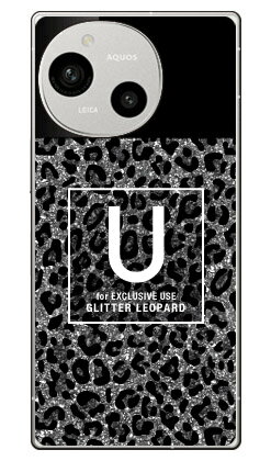 Rakuten - Cf LTD ヒョウ柄 ネイルボトル イニシャル U グレー (クリア) AQUOS R9 SH-51E A401SH SH-M28 Coverfull 本体 保護 ハードケース スマホカバー　送料無料