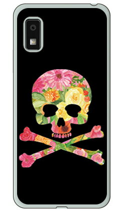樂天商城 - Flower skull ブラックAQUOS wish3 ケース SH-53D A302SH A303SH SH-M25 (ソフトTPU) SECOND SKIN ケース カバー スマホケース 送料無料 耐衝撃 プリント 保