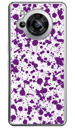 スプラット ホワイト×パープル （ハードケース） AQUOS R7 SH-52C SECOND SK