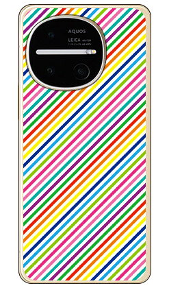 レインボーストライプ ホワイト AQUOS R11 SH-51G A601SH SH-M35 (ソフトTPU) YESNO ケース カバー スマホケース 送料無料 耐衝撃 プリント 保護 衝撃吸収