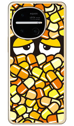 カプセルくん イエロー AQUOS R11 SH-51G A601SH SH-M35 (ソフトTPU) YESNO ケース カバー スマホケース 送料無料 耐衝撃 プリント 保護 衝撃吸収