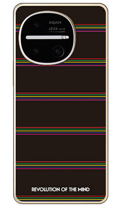Multi border ブラック (クリア) design by ROTM AQUOS R11 SH-51G A601SH SH-M35 SECOND SKIN 本体 保護 ハードケース スマホカバー　送料無料