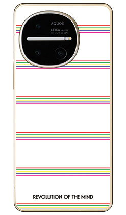 Multi border ホワイト (クリア) design by ROTM AQUOS R11 SH-51G A601SH SH-M35 SECOND SKIN 本体 保護 ハードケース スマホカバー　送料無料