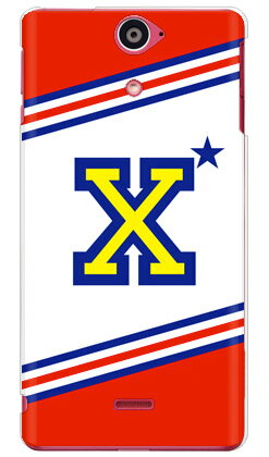【送料無料】 Cf LTD チア イニシャル アルファベット X レッド （クリア） / for Xperia AX SO-01E/docomo 【Coverfull】【受注生産】【スマホケース】【ハードケース】xperia ax カバー エクスぺリアax スマホケースエクスぺリアax カバー カスタムケース