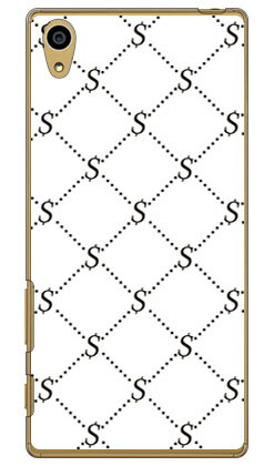 【送料無料】 S Monogram ホワイト×ブラック （クリア） design by ROTM / for Xperia Z5 SO-01H/docomo 【SECOND SKIN】libero 2 blade e02 ケース libero 2 blade e02 カバー z5 ケース z5 カバー エクスペリアz5 ケース エクスペリアz5 カバー so−01h