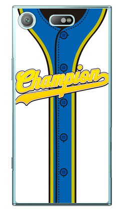 Cf LTD ベースボールユニフォーム ホワイト×ブルーゴールド （クリア） Xperia XZ1 Compact SO-02K docomo Coverfull xperia xz1 compact ケース xperia xz1 compact カバー エクスペリアxz1コンパクト ケース 送料無料