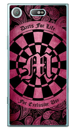 Cf LTD ダーツ イニシャル ピンク M （クリア） Xperia XZ1 Compact SO-02K docomo Coverfull xperia xz1 compact ケース xperia xz1 compact カバー エクスペリアxz1コンパクト ケース エクスペリアxz1コンパクト カバー so-02k 送料無料