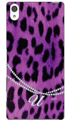 ヒョウ柄紫イニシャル-U design by ARTWORK Xperia Z5 Premium SO-03H docomo Coverfull ハードケース xperia z5 premium ケース xperia z5 premium カバー z5 premium ケース z5 premium カバー z5 プレミアム ケース z5 プレミアム カバー 送料無料