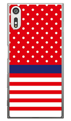 【送料無料】 ドット/ボーダー レッド （クリア） / for Xperia XZs SO-03J・SOV35・602SO/docomo・au・SoftBank 【SECOND SKIN】xperia xzs ケース xperia xzs カバー エクスペリアxzs ケース エクスペリアxzs カバー so-03j ケース so-03j カバー sov35