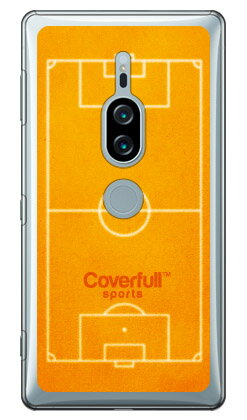 サッカーコート オレンジ（クリア） Xperia XZ2 Premium SO-04K・SOV38 docomo・au Coverfull xperia xz2 premium ケース xperia xz2 premium カバー so-04k sov38 ケース so-04k sov38 カバー so04k sov38 ケース so04k sov38 カバー 送料無料
