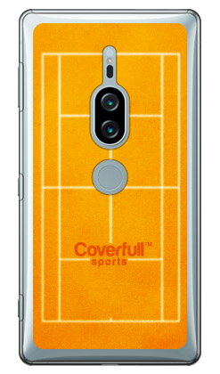 樂天商城 - テニスコート オレンジ（クリア） Xperia XZ2 Premium SO-04K・SOV38 docomo・au Coverfull xperia xz2 premium ケース xperia xz2 premium カバー so-04k sov38 ケース so-04k sov38 カバー so04k sov38 ケース so04k sov38 カバー 送料無料