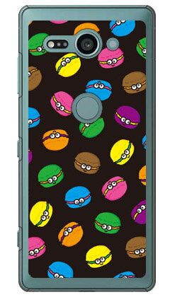 マカロンズ ブラック （クリア） Xperia XZ2 Compact SO-05K docomo YESNO 平面 受注生産 スマホケース ハードケース xperia xz2 compact ケース xperia xz2 compact カバー so-05k ケース so-05k カバー so05k ケース so05k カバー 送料無料