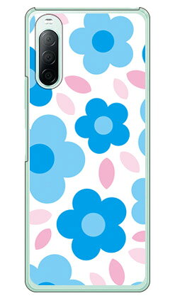 Rakuten - フラワーポップ ホワイト×ブルー （クリア） Xperia 10 II SO-41A・SOV43・A001SO・XQ-AU42 docomo・au・Y!mobile・MVNOスマホ（SIMフリー端末） SECOND SKIN xperia 10 II ケース xperia 10 II カバー so-41a ケース so-41a カバー so41a 送料無料