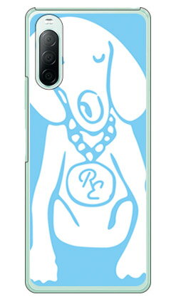 Dog サックスブルー×ホワイト design by ROTM （クリア） Xperia 10 II SO-41A・SOV43・A001SO・XQ-AU42 docomo・au・Y!mobile・MVNOスマホ（SIMフリー端末） SECOND SKIN xperia 10 II ケース xperia 10 II カバー so-41a ケース so-41a カバー 送料無料