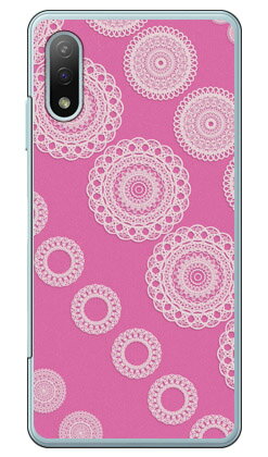 サークルレース ピンク （クリア） Xperia Ace II SO-41B docomo Coverfull カバフル 平面 受注生産 スマホケース ハードケース xperia ace ii カバー エクスぺリアace ii スマホケースエクスぺリアace ii カバー カスタムケース 送料無料