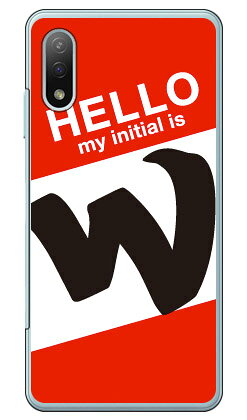 Cf LTD ハローイニシャル W レッド （クリア） Xperia Ace II SO-41B docomo Coverfull 平面 受注生産 スマホケース ハードケース xperia ace ii カバー エクスぺリアace ii スマホケースエクスぺリアace ii カバー カスタムケース 送料無料