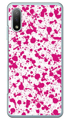 スプラット ホワイト×ピンク （クリア） Xperia Ace II SO-41B docomo SECOND SKIN 平面 受注生産 スマホケース ハードケース xperia ace ii カバー エクスぺリアace ii スマホケースエクスぺリアace ii カバー カスタムケース 送料無料