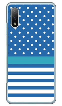 樂天商城 - ドット ボーダー ブルー （クリア） Xperia Ace II SO-41B docomo SECOND SKIN 平面 受注生産 スマホケース ハードケース xperia ace ii カバー エクスぺリアace ii スマホケースエクスぺリアace ii カバー カスタムケース 送料無料
