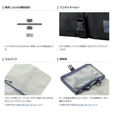 ELECOM(エレコム) マルチ収納ポーチ(スリムタイプ) BMA-GP11ガジェットポーチ モバイルバッテリー ケーブル ガジェット まとめて 収納 スリムタイプ マルチ 収納ポーチ 収納ケース バッグ 薄型 透明 SDカード USBメモリ 小物収納 便利 ポケット