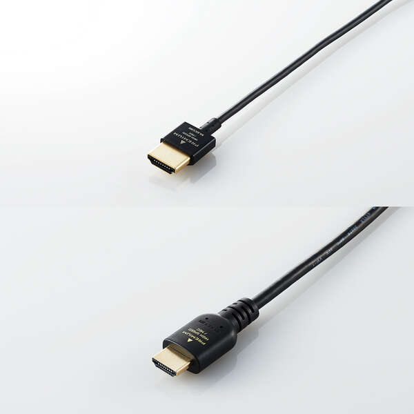 ELECOM（エレコム） HDMIケーブル プレミアム 1.5m 4K対応 スリム 小型コネクタ 高...