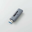 ELECOM(エレコム) USBメモリ 32GB USB3.2(Gen1) 高速データ転送 スライド式 キャップなし ストラップホール付 グレー MF-SLU3032GGY(2)