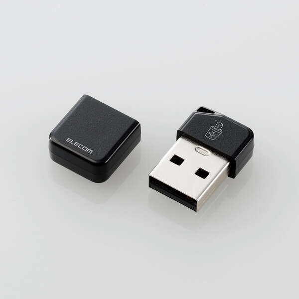 ELECOM(エレコム) USBメモリ USB3.2(Gen1) 小型 高速データ転送 キャップ ストラップホール付 データ消去防止ソフト 64GB ブラック MF-USB3064GBK