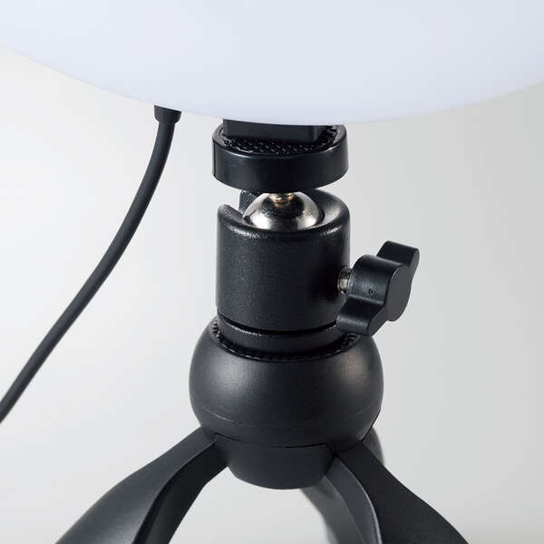 ELECOM（エレコム） LEDリングライト 自撮りライト 3色調光 最大1100lm 10段階調整 USB-A給電 動画配信 ミニ三脚スタンド付き ボールジョイント付き 26cm DE-L03BK