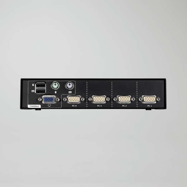 ELECOM�ʥ��쥳��� KVM�����å� �ѥ�����4�� ���ش� �ǥ����ץ쥤ü�� VGA / �ޥ����������ܡ���ü�� USB PS/2 �� Windows 11 macOS �б� �� �Х��ѥ��ư KVM-NVXSN4