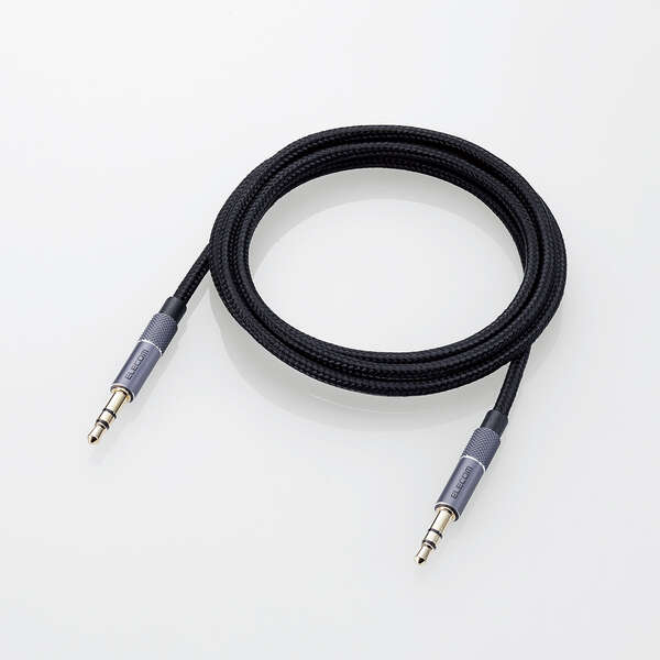 ELECOM（エレコム） ステレオミニプラグ AUX オーディオケーブル φ3.5mm 1m 高耐久 【 イヤホンジャック付き iPod iPhone iPad Android ヘッドホン 車 各種対応 】 ブラック AX-35MA10BK 2