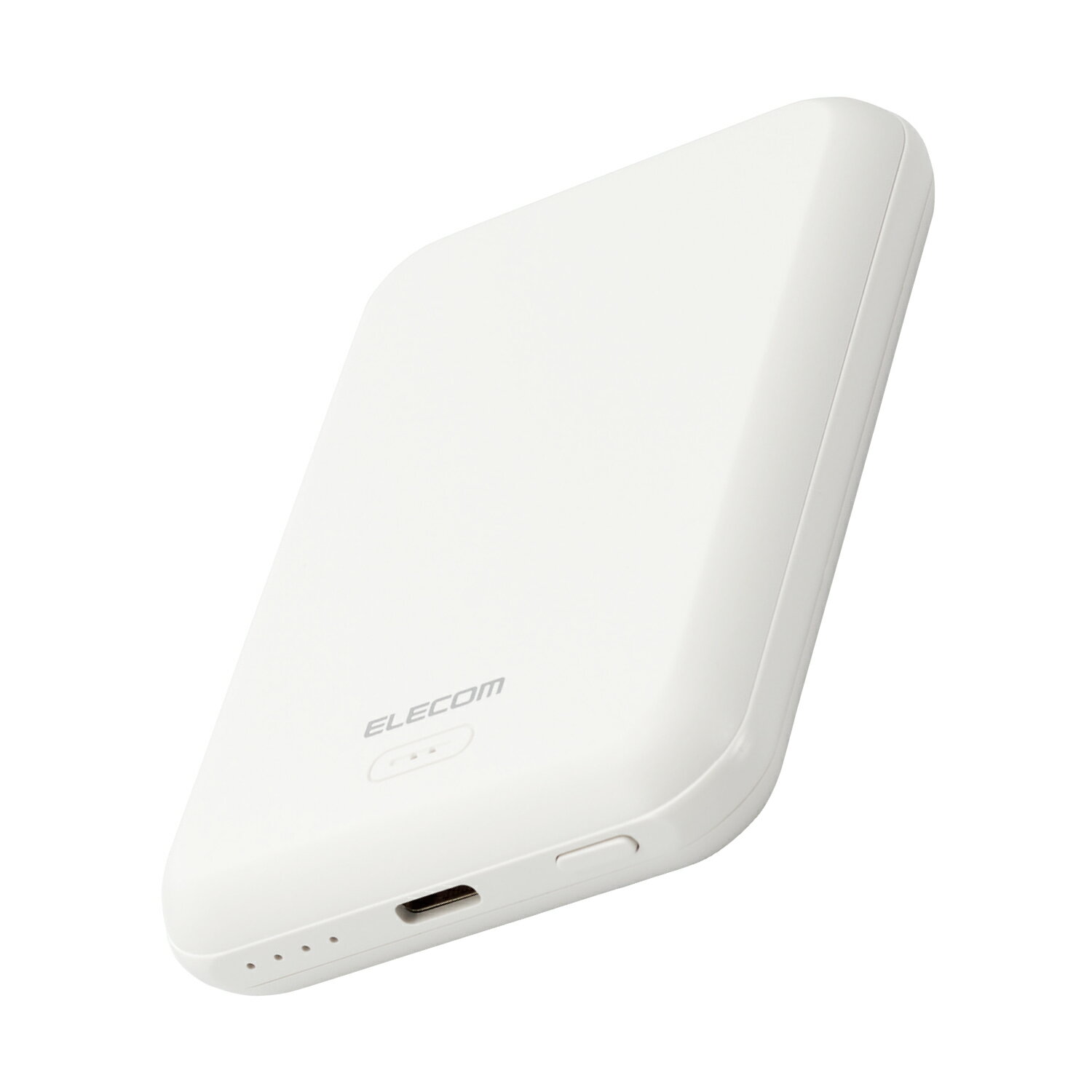 ELECOM（エレコム） モバイルバッテリー 5000mAh 12W 入出力（ Type C ×1） マグネット式ワイヤレス充電 MagSafe 対応 PSE認証 充電器 【 iPhone / スマホ 各種対応 】 ホワイト DE-C40-5000WH