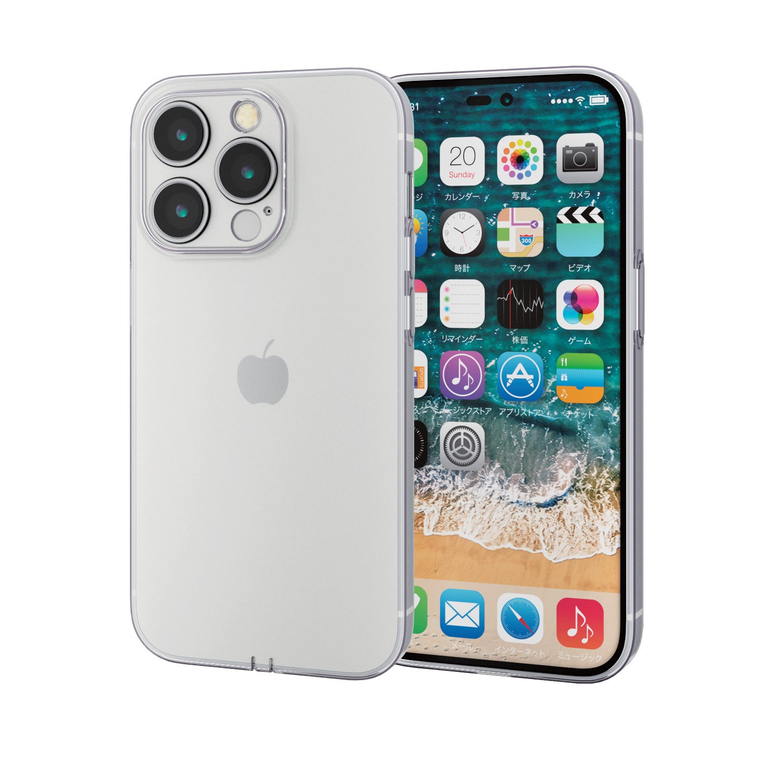 ELECOM（エレコム） iPhone 14 Pro 用 ケース ソフト カバー カメラレンズ保護設計 ライトニングコネクターキャップ付 極限保護 クリア PM-A22CUCTKCR