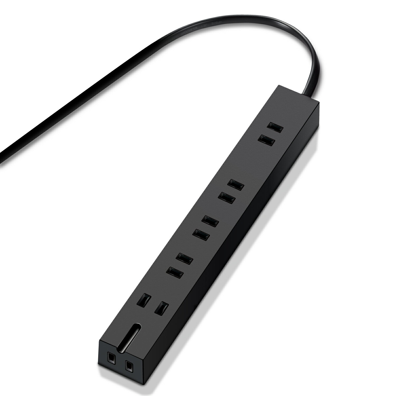 ELECOM（エレコム） 電源タップ 超強力マグネット付 2m 6口 雷ガード スイングプラグ 絶縁キャップ シャッター 耐熱性 安全 安心 ほこり防止 ブラック黒 T-KM01-2620BK6個口 超強力 磁石 ほこり防止シャッター 電源タップ 二重構造 トラッキング防止 絶縁キャップ