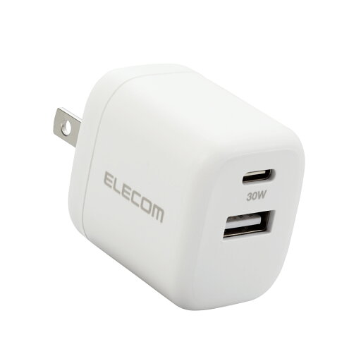 ELECOM(エレコム) USB Type-C 充電器 PD 対応 最大出力30W タイプC ×1 タイプA ×1 GaN 小型 軽量 Type C USB-C コンセント ホワイト MPA-ACCP30WH ELECOM(エレコム) USB Type-C 充電器 PD 対応 最大出力30W タイプC ×1 タイプA ×1 GaN 小型 軽量 Type C USB-C コンセント ホワイト MPA-ACCP30WH