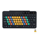 ELECOM(エレコム) ワイヤレスキーボード 無線 2.4GHz コンパクト カラー キーボード Caps Lock機能無効化スイッチ 【 Windows PC Chromebook 対応 】 抗菌 ブラック TK-FS10DMKBK