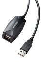 ELECOMiGRj USBP[u R[h 5m USB 2.0 i USB-A IX - USB-A X j ő20m܂Őڑ ubN USB2-EXC50