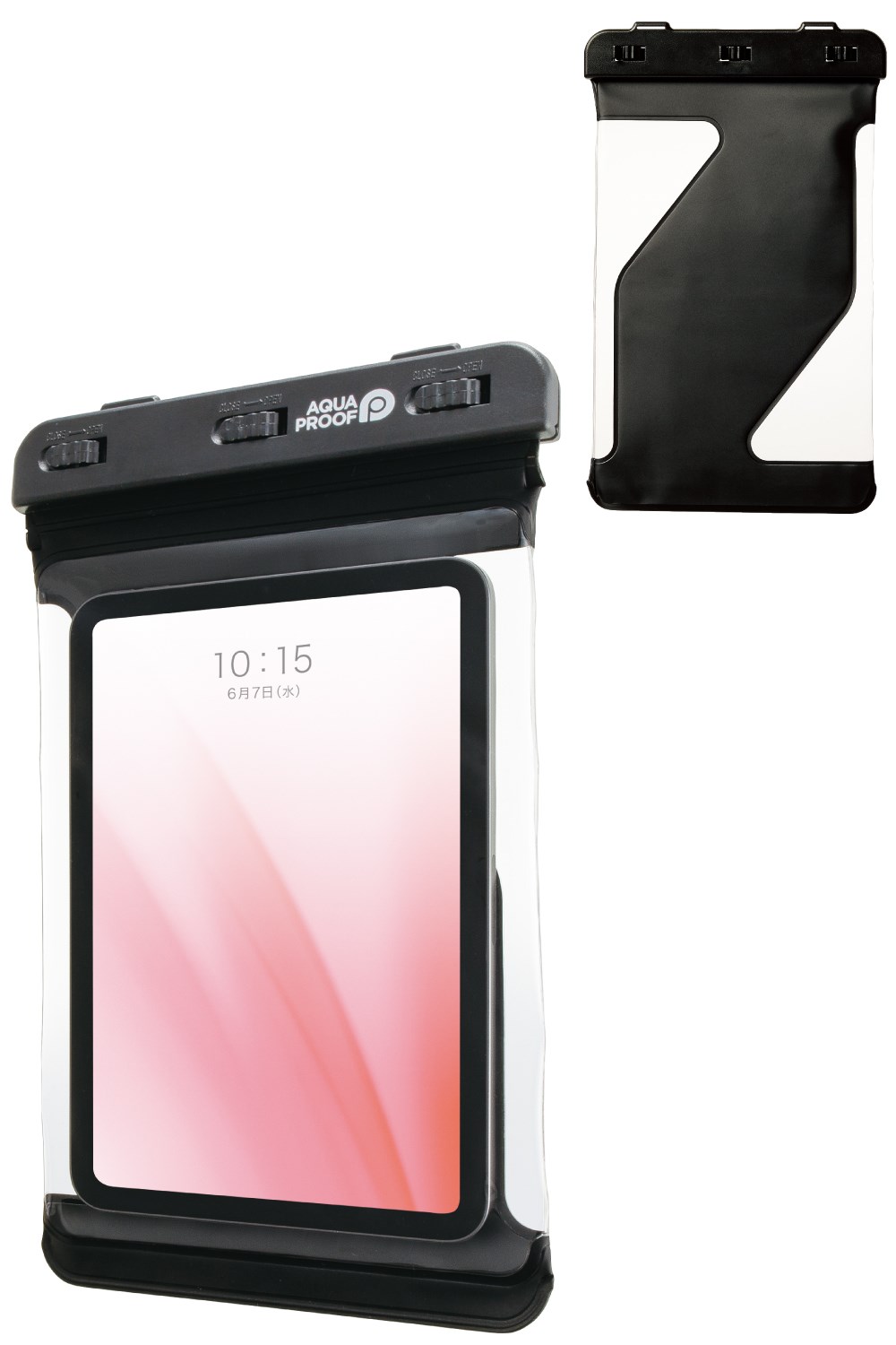 ELECOM（エレコム） タブレットケース 防水ケース 汎用 IPX8 ネックストラップ付き 【 iPad Android 等 7.0～8.3インチの タブレット 対応 】 ブラック TB-WPSR08BK