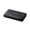 ELECOM(エレコム) スイッチングハブ LAN ハブ 5ポート Giga対応 1000/100/10Mbps プラスチック筐体 AC電源 ファンレス 静音 省エネ機能 ブラック EHC-G05PA2-SB