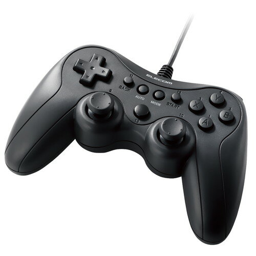 ELECOM(エレコム) ゲームパッド PC コントローラー USB接続 Xinput PS系ボタン配置 13ボタン 連射 軽量 【 Windows 11 10 パソコン Steam 各種ゲーム 対応 】 ブラック JC-GP20SBK