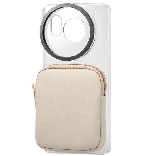 ELECOM（エレコム） AQUOS sense8 ( SH-54D / SHG11 ) ケース ハイブリッド カバー 軽量 薄型 ポーチ付 一眼レフカメラ用 カメラレンズフィルター対応 SHARP評価検証済 グレージュ PM-S234CAMPGB