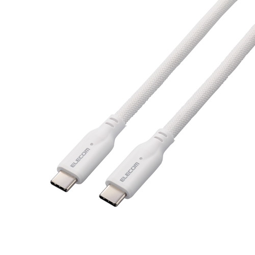 ELECOM（エレコム） タイプC ケーブル ( USB Type-C to C ) 0.5m PD 100W USB10Gbps準拠 断線しにくい シリコンメッシュ 【 MacBook Pro iPad iPhone 等 TypeC 機器対応 】 ホワイト