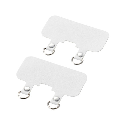 ELECOM（エレコム） スマホ ストラップホルダー シート スピーカー穴用 2口タイプ 2枚入り ストラップシート タグパッチ ホワイト