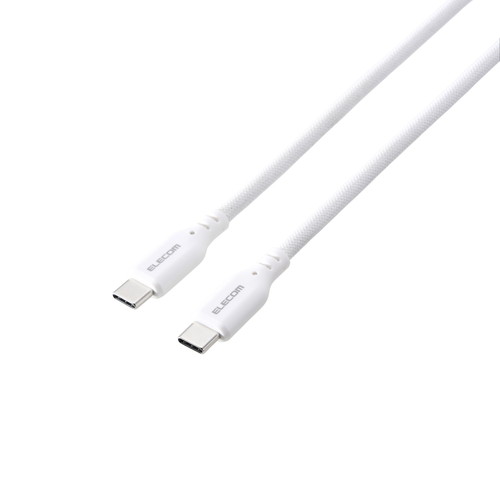 ELECOM (エレコム)USB-C ケーブル ( Type C to C ) 1.5m PD 60W 断線しにくい ナイロンメッシュ マグネット内蔵 きれいにまとまる データ転送 充電ケーブル ホワイト ELECOM (エレコム)USB-C ケーブル ( Type C to C ) 1.5m PD 60W 断線しにくい ナイロンメッシュ マグネット内蔵 きれいにまとまる データ転送 充電ケーブル ホワイト