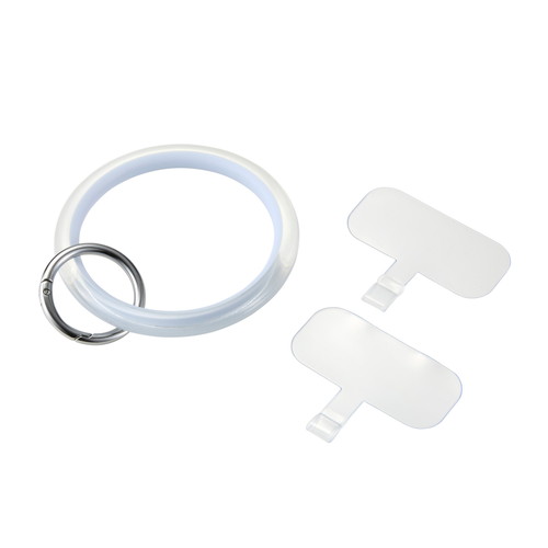 ELECOM （エレコム）スマホ ハンドストラップ 手首 ストラップ クリアタイプ カラビナリング 1口穴 ストラップホルダーシート付 落下防止 スマホストラップ &me ブルー