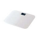 ELECOM(エレコム)体重計 デジタル ヘルスメーター コンパクト 乗るだけ自動電源ON 強化ガラス天板 最大150kg対応 LED表示 電池付属 エクリア ホワイト HCS-S03WH