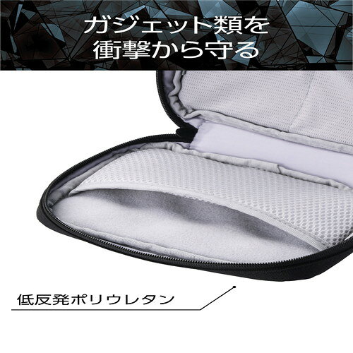 ELECOM（エレコム）ガジェットポーチ バッグインバッグ 小型 軽量 撥水 小物収納 衝撃吸収 スリム設計 ZEROSHOCK ブラック ZSB-GP01PMBK casecamp-12951295 スマホケースやバンド CASE CAMP サンプル画像3