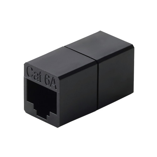 ELECOM（エレコム）LANケーブル 延長コネクタ Cat6A 10Gbps対応 RJ45 中継コネクタ ギガビット対応 コンパクト ブラック LD-RJ45U6ABK