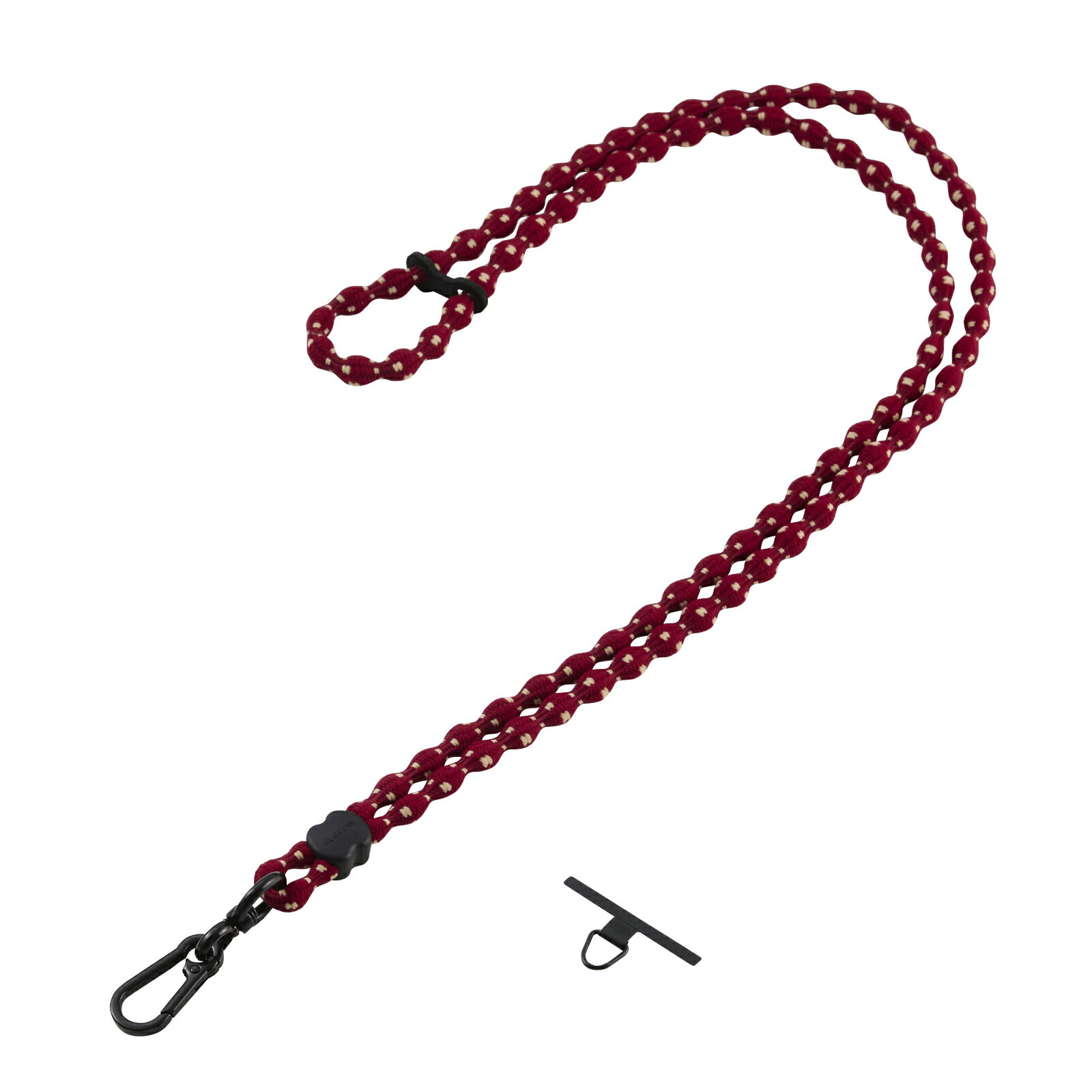 Straps - ELECOM（エレコム）スマホショルダー ショルダーストラップ 肩掛け 斜めがけ 全機種対応 落下・紛失防止 やわらか伸縮タイプ 特許こぶ型ひも 軽量 AIRFLEX バーガンディー P-STSDH1FLSTBD