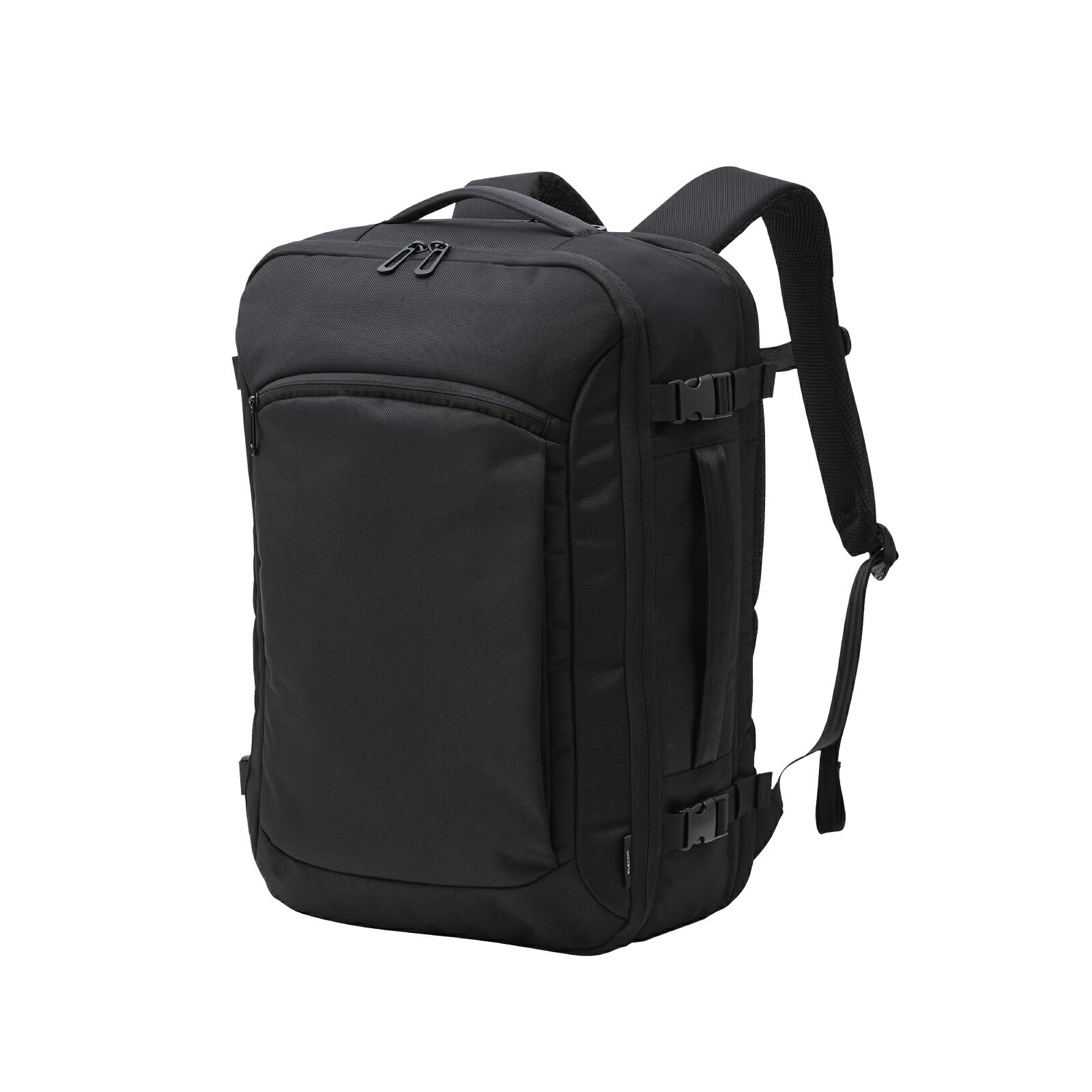 【楽天1位】 ELECOM（エレコム） リュック 旅行 大容量 30～40L拡張 真空圧縮トラベルバックパック 3泊4日 出張 16インチPC対応 180度フルオープン ブラック BM-BPTRCSEPBK