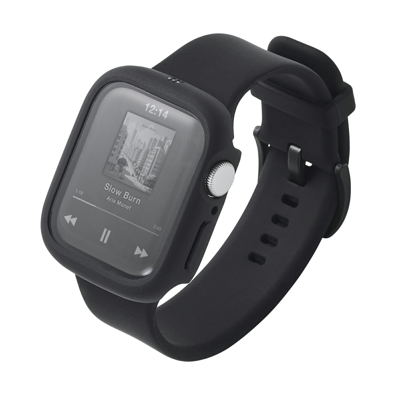 ELECOM（エレコム） アップルウォッチ カバー Apple Watch SE 第3世代 / 第2世代  ケース 耐衝撃フレーム 指紋防止 飛散防止 TOUGH SLIM LITE ブラック AW-25EFCTSLBK